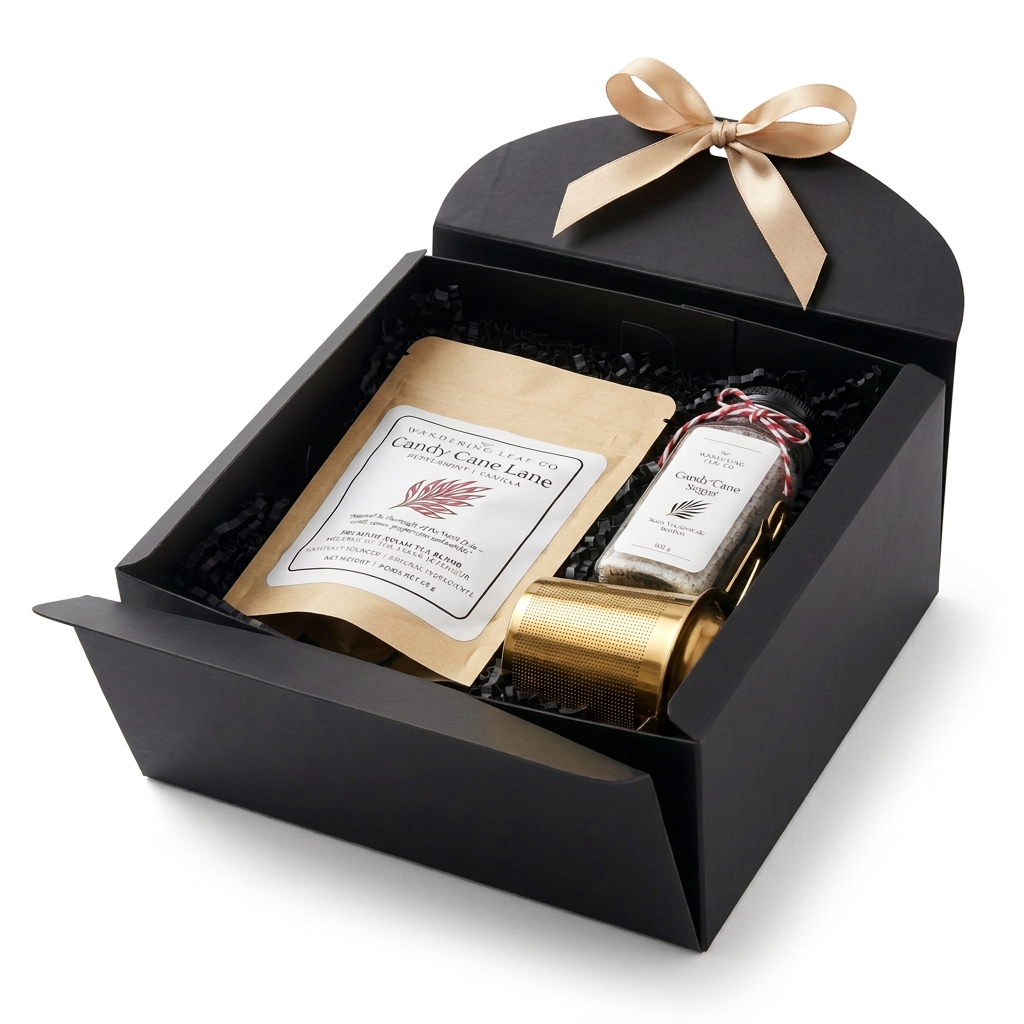 Open gift box with clean matte-black edges